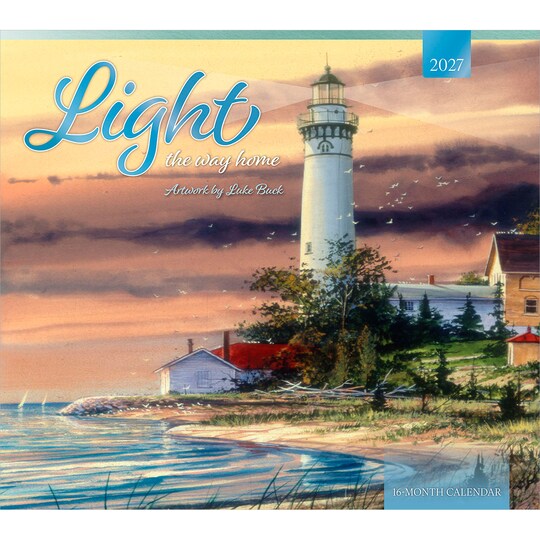 Brush Dance; Light the Way Home | 2027 13.75 x 24 Inch (Hanging) Monthly Deluxe Wall Calendar | Featuring the Artwork of Luke Buck | Linen Envelope | Foil Stamped Cover; Category:Wall Calendars; Image:1